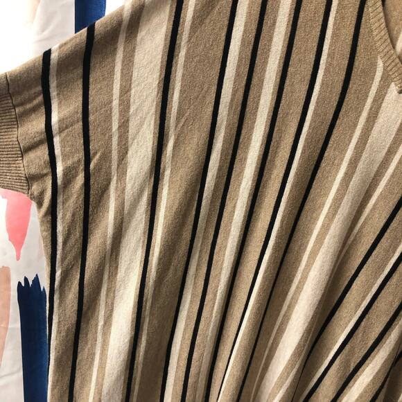 RXB Black Cream Tan Striped Oversized Sweater Size XL - Picture 9 of 16